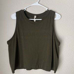 Lulu cropped tank green sz 12
